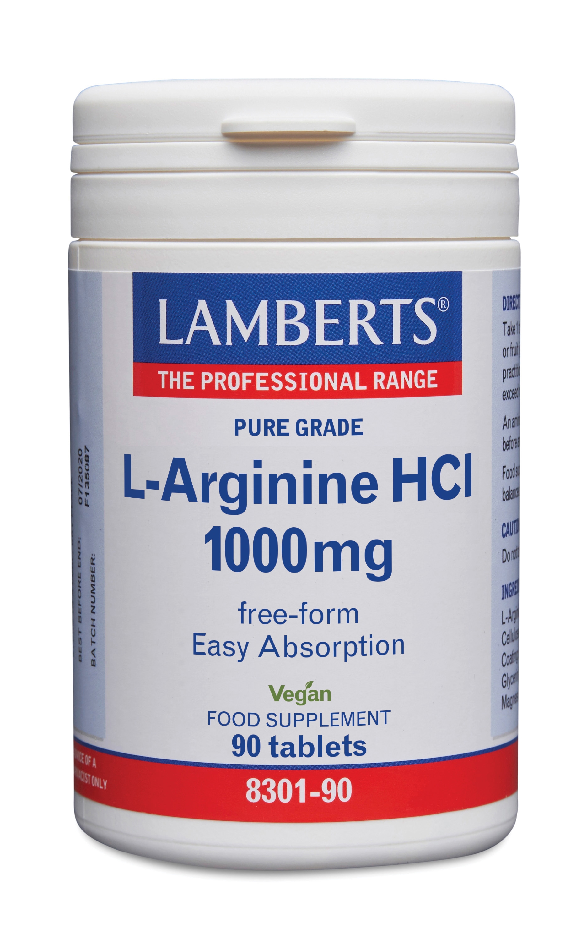 L-arginin 1000mg tillskott tabletter