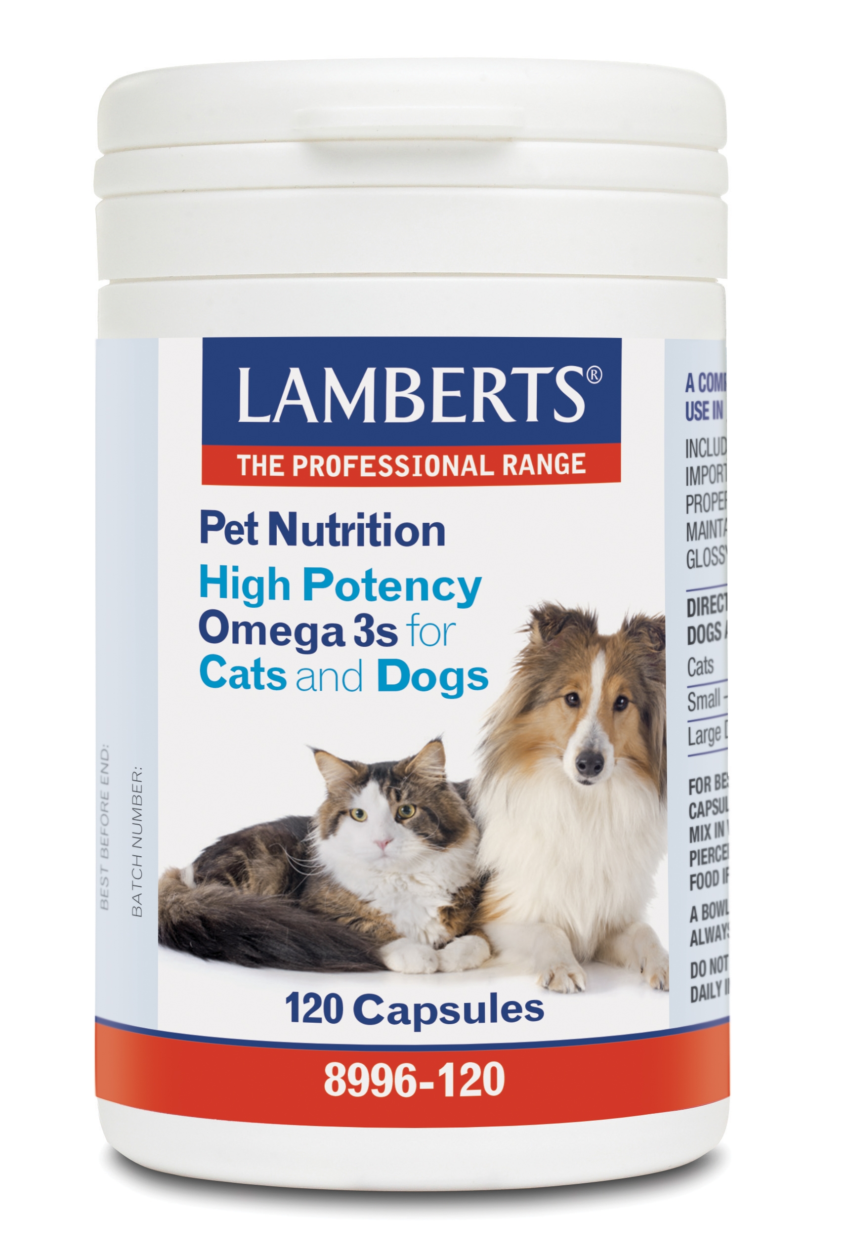 Omega 3 kosttillskott för katter och hundar - 120 Kapslar
