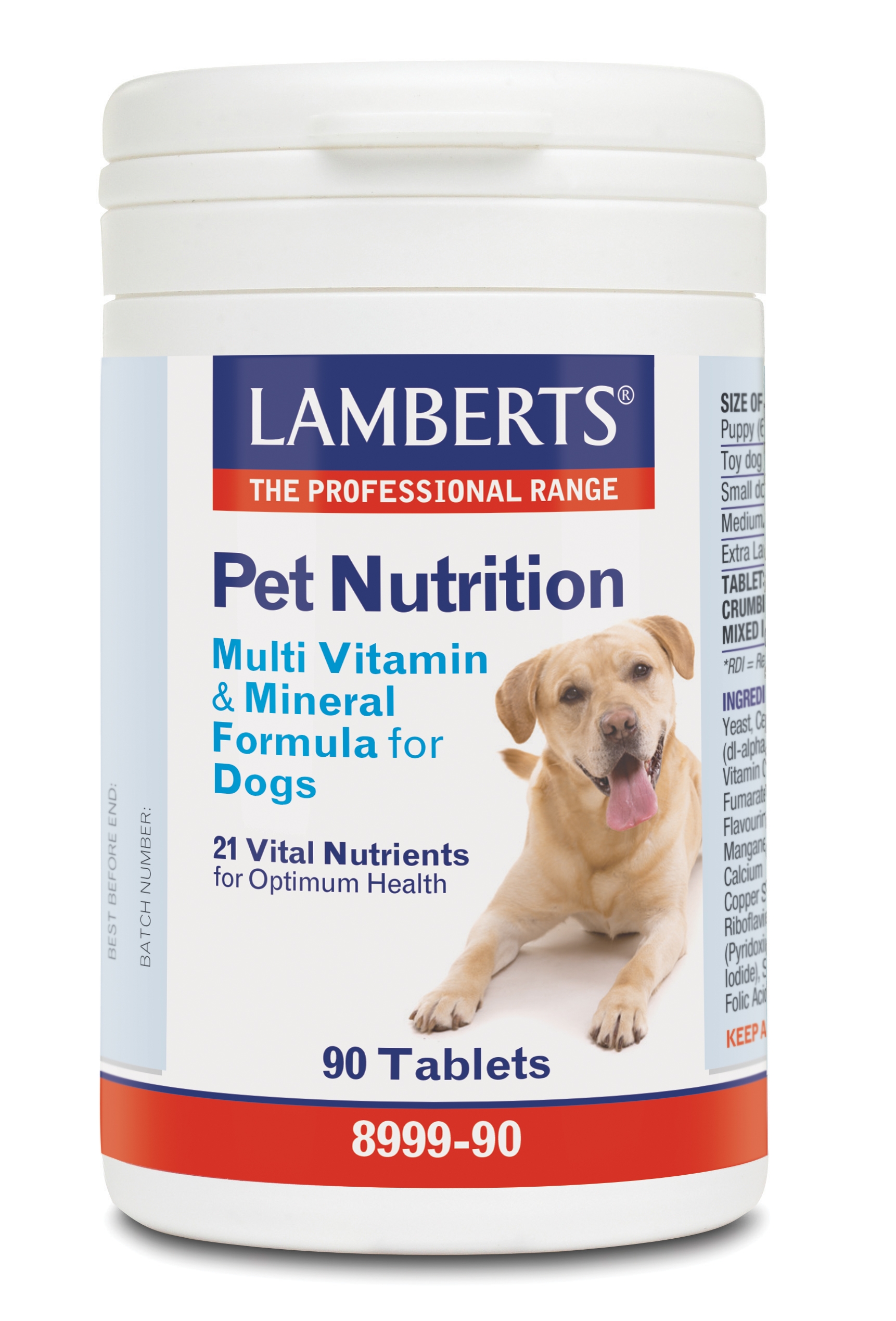 Multivitamin och mineral kosttillskott för hundar - 90 tabletter