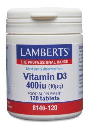 VITAMIN D (cholecalciferol D3) 400iu (120 Tablets)