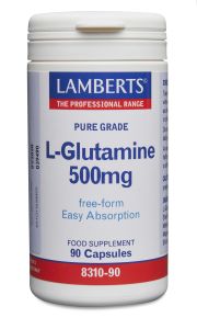 PURE L-GLUTAMINE 500mg (90 Capsules)          